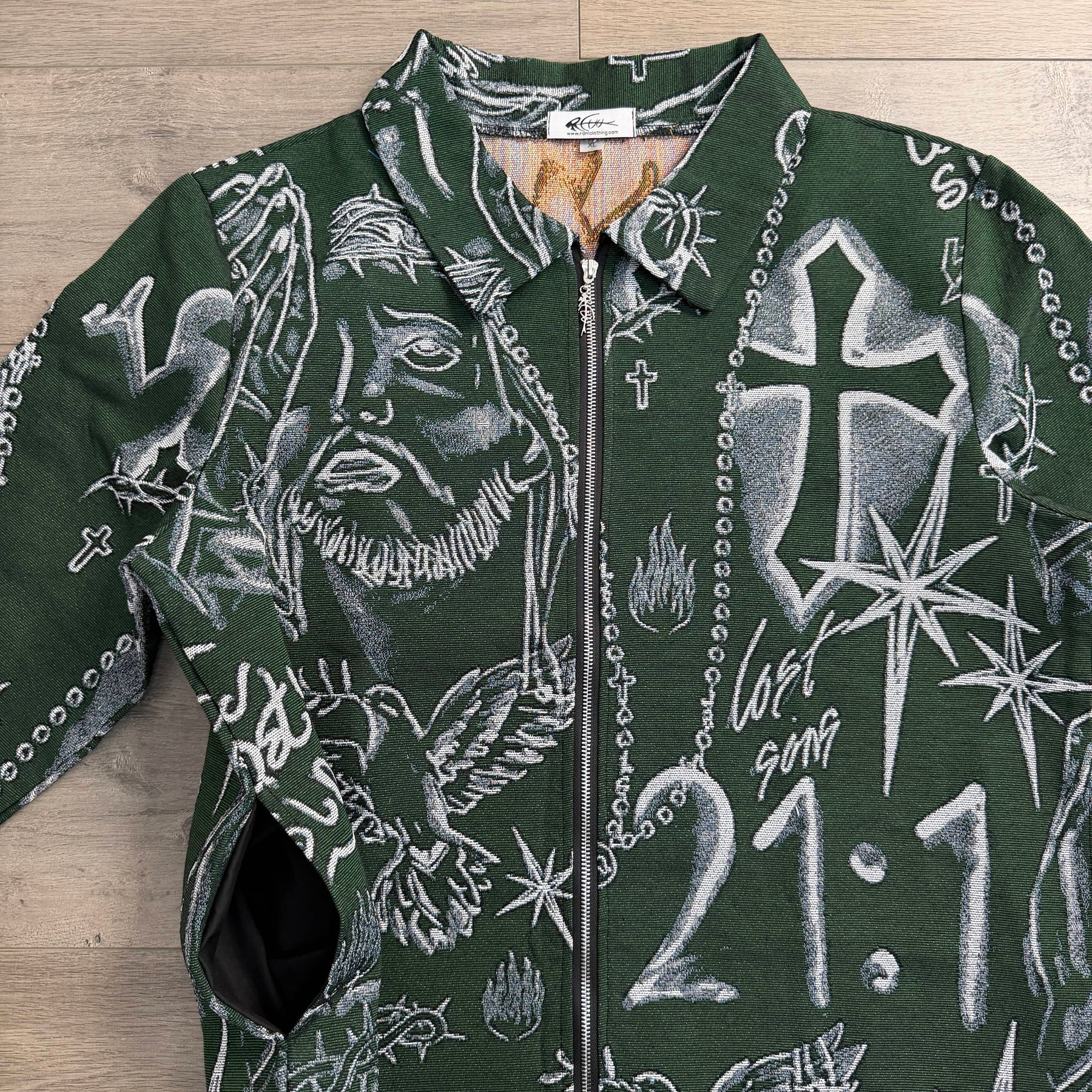 RETRO TIE DYE CROS GREEN JACKET