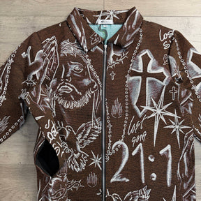 RETRO TIE DYE CROS BROWN JACKET