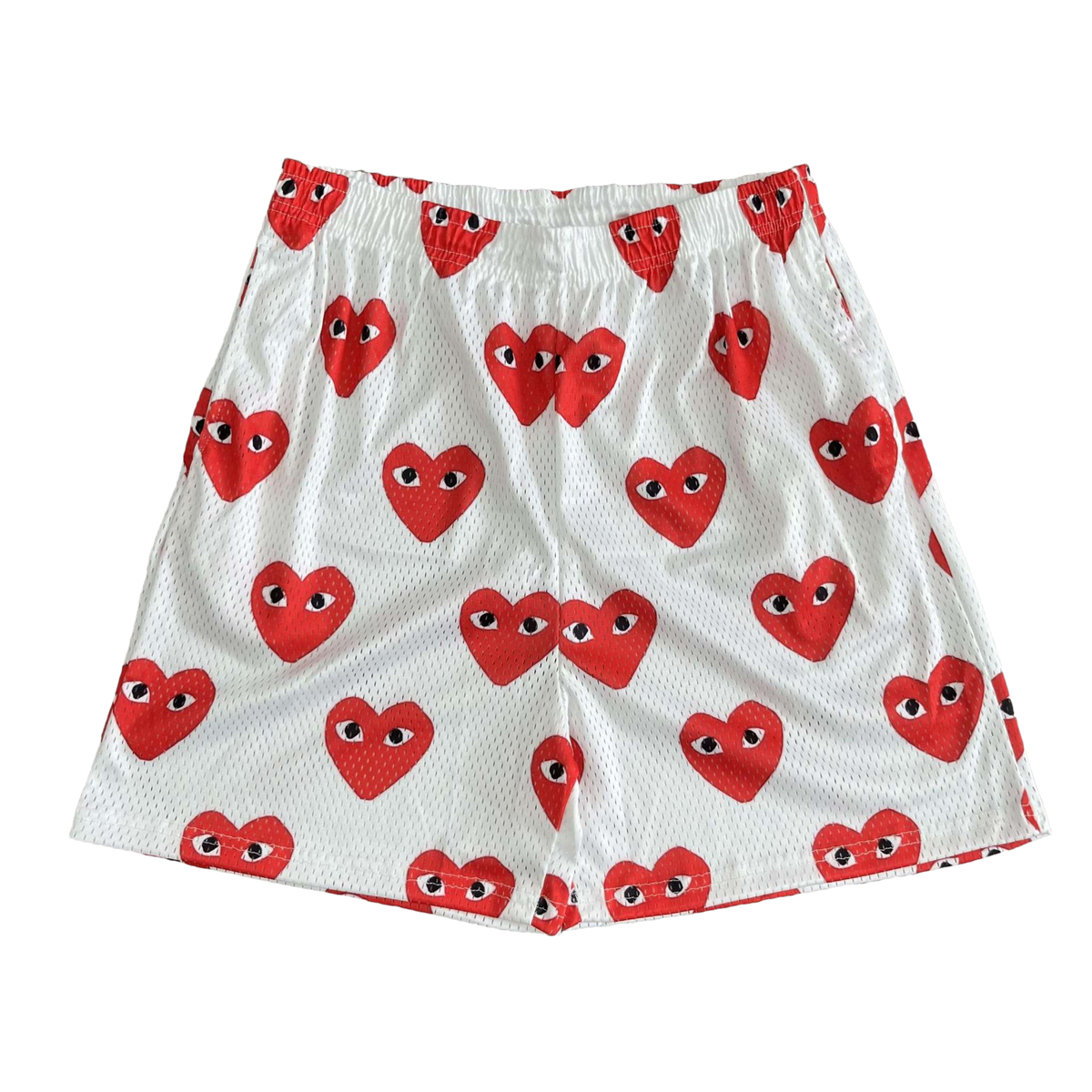 RED CDG MESH SHORTS-8716