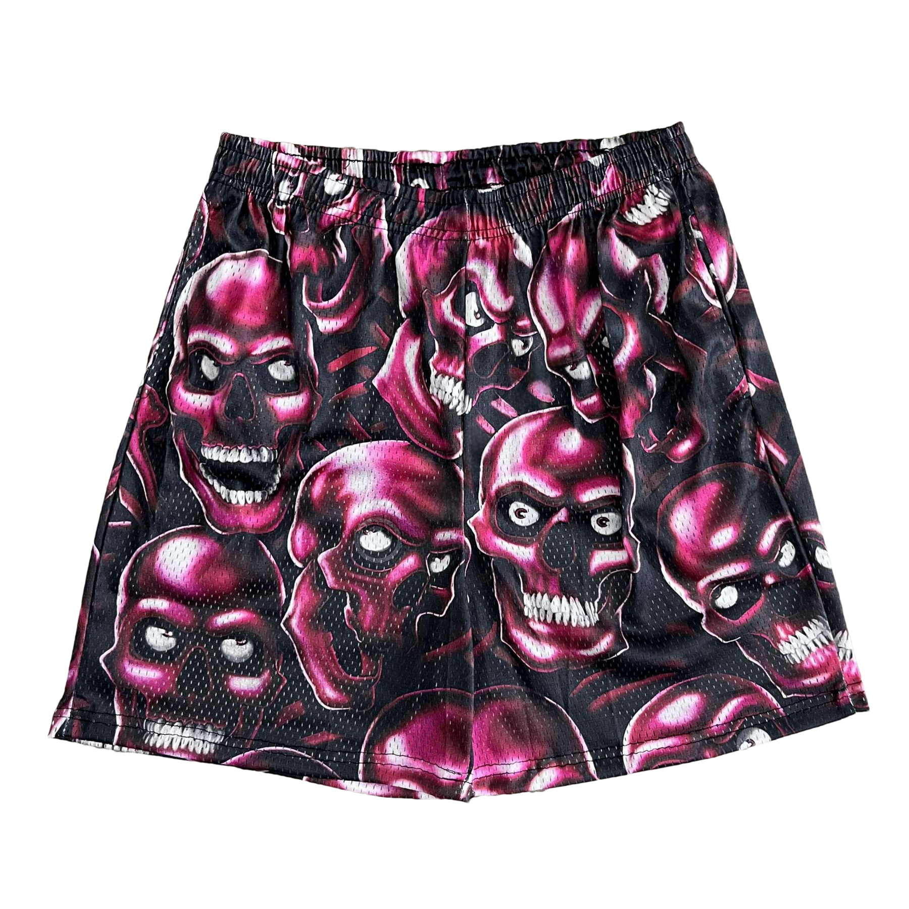 RED SKULL MESH SHORTS-8731