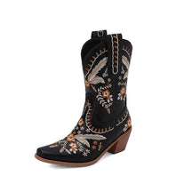 Women’s Floral Embroidered Mid-Calf Western Boots-60038