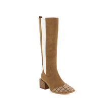 Women’s Color-Block Knee-High Western Boots-60040