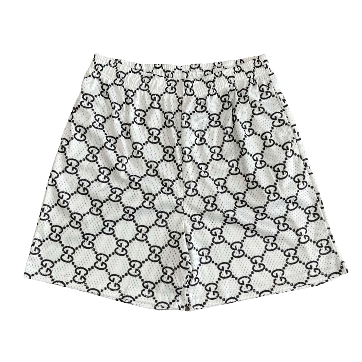 WHITE GU MESH SHORTS-8713