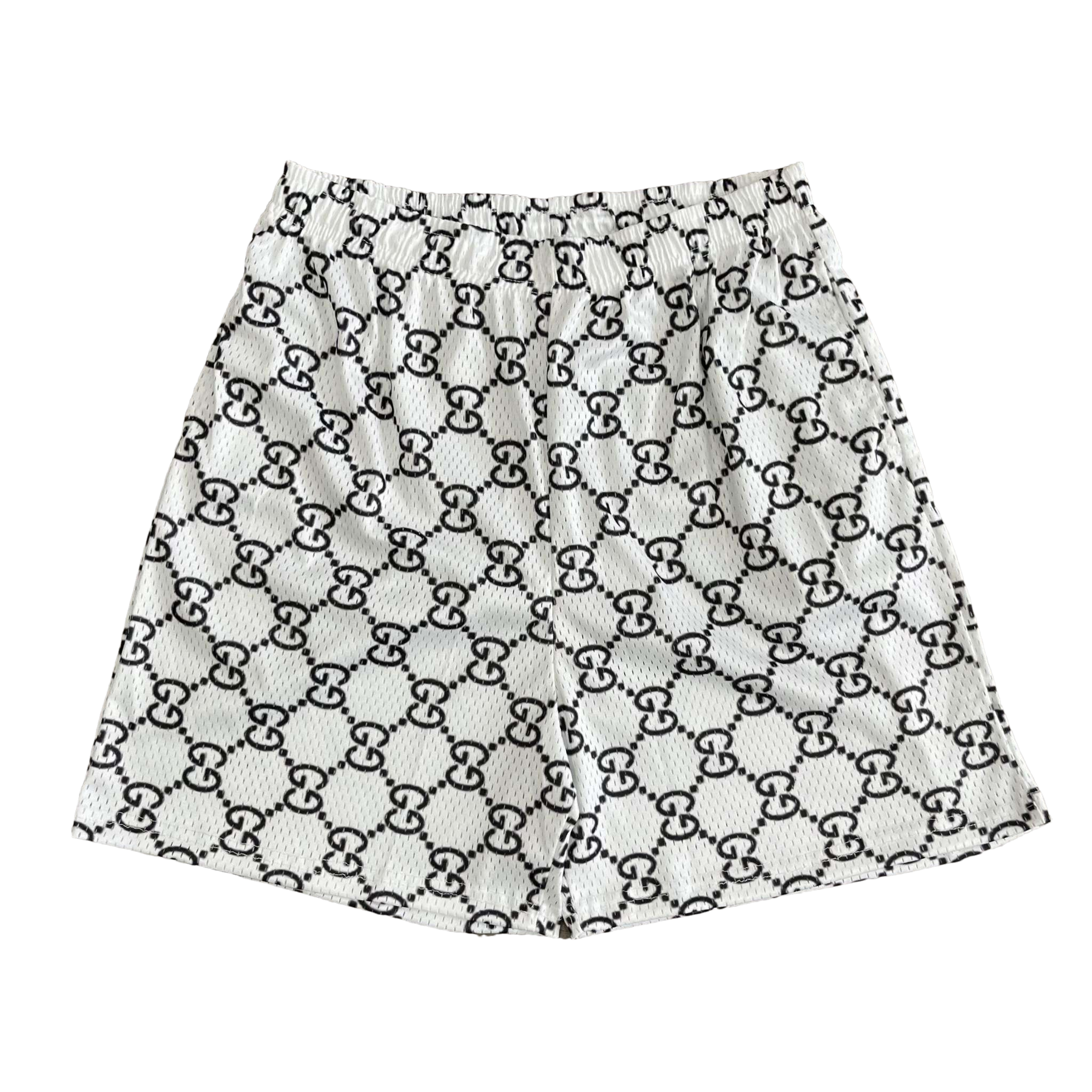 WHITE GU MESH SHORTS-8713