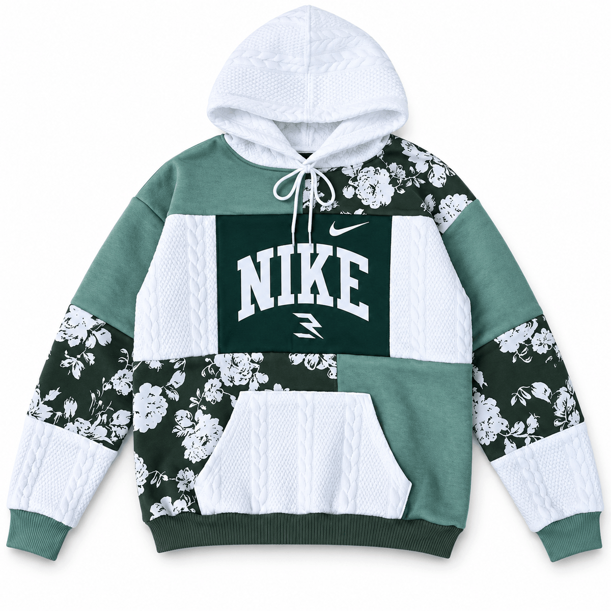 Green Mood Patchwork Hoodie -02