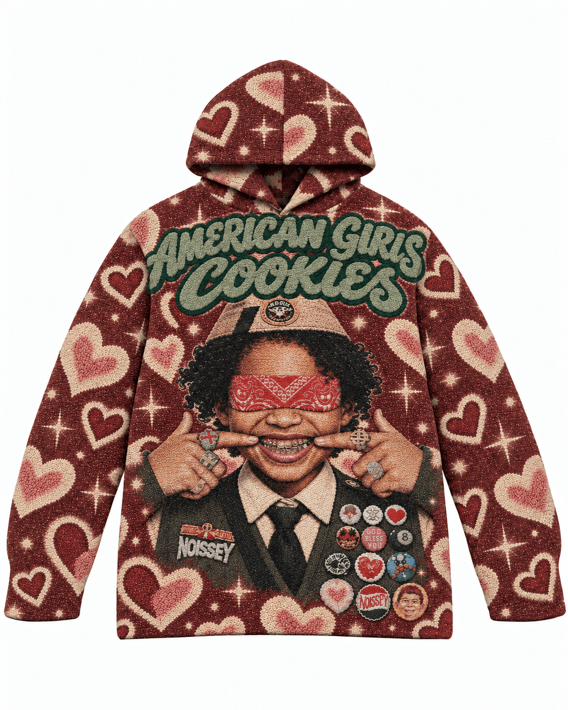 RED AMERICAN GIRLS COOKIES  TAPESTRY HOODIE