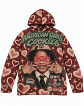 RED AMERICAN GIRLS COOKIES  TAPESTRY HOODIE