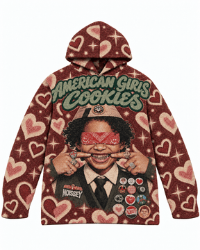 RED AMERICAN GIRLS COOKIES  TAPESTRY HOODIE