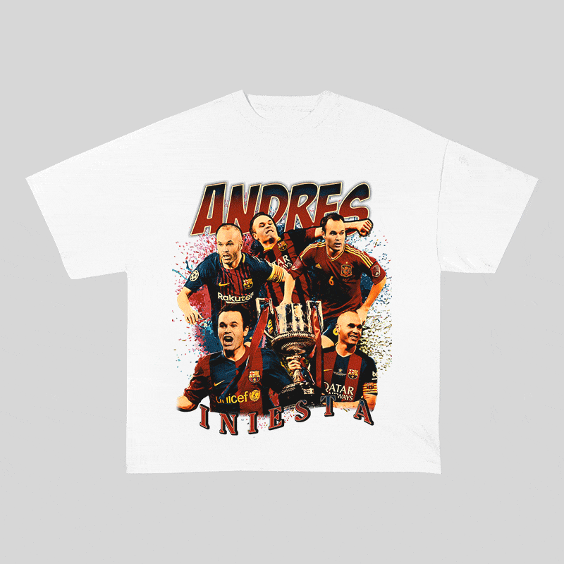 RDMCLOTHINGART tapestry hoodie ANDRES INIESTA HEAVY WEIGHT COTTON TEE-9145