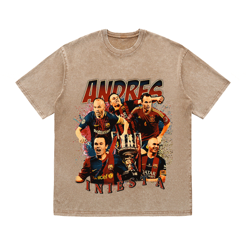 RDMCLOTHINGART tapestry hoodie ANDRES INIESTA HEAVY WEIGHT COTTON TEE-9145