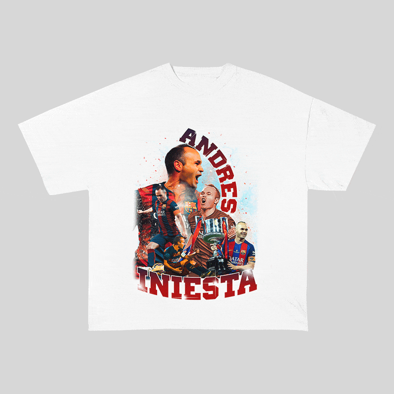 RDMCLOTHINGART tapestry hoodie ANDRES INIESTA HEAVY WEIGHT COTTON TEE-9146