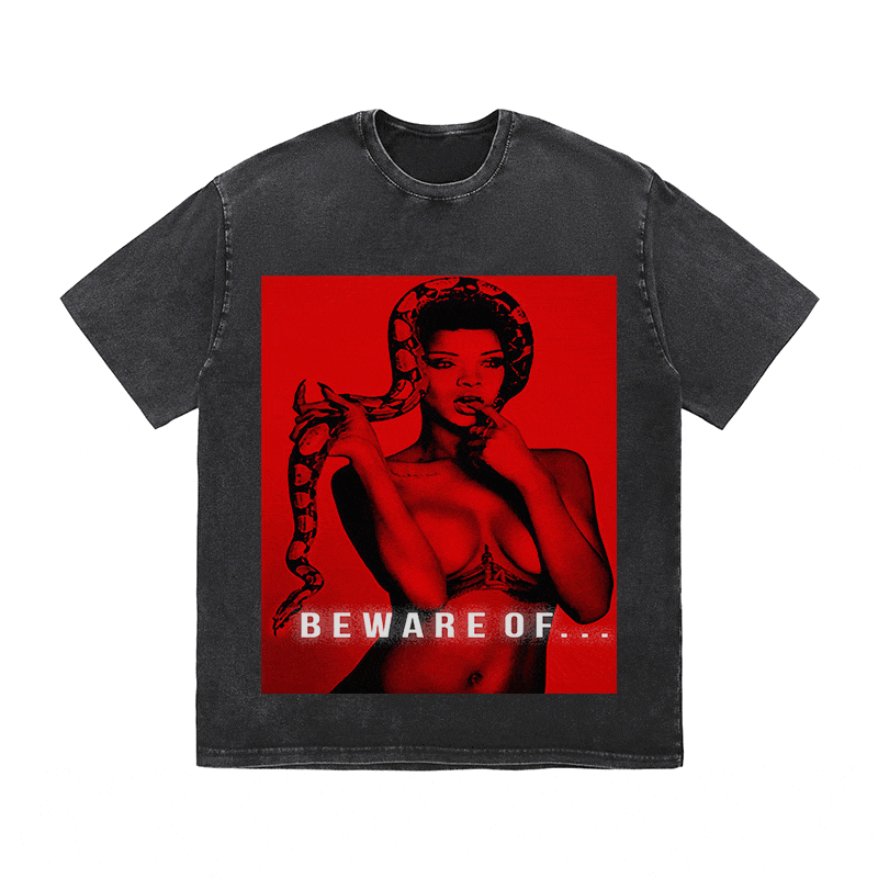 RDMCLOTHINGART tapestry hoodie BEWARE OF HEAVY WEIGHT COTTON TEE-9031