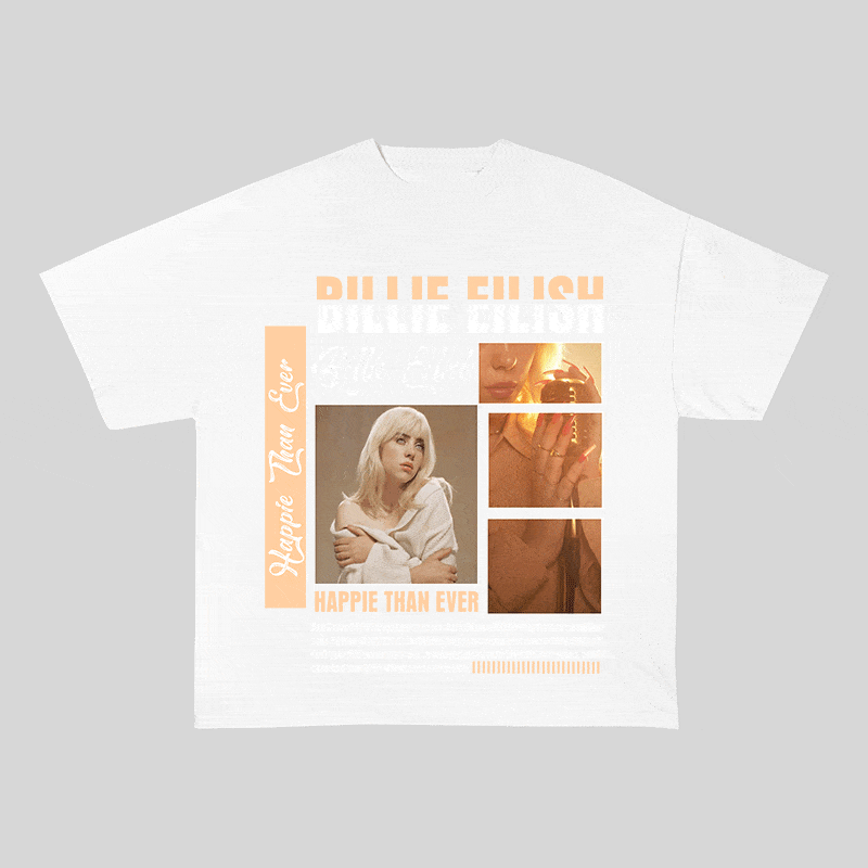 RDMCLOTHINGART tapestry hoodie BILLIE EILISH HEAVY WEIGHT COTTON TEE-8990