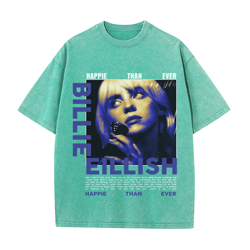 RDMCLOTHINGART tapestry hoodie BILLIE EILLISH HEAVY WEIGHT COTTON TEE-8991