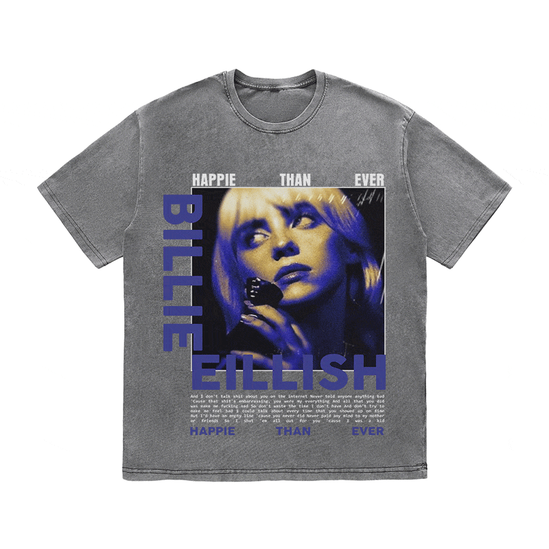 RDMCLOTHINGART tapestry hoodie BILLIE EILLISH HEAVY WEIGHT COTTON TEE-8991