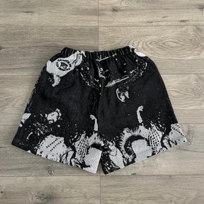 BLACK HIP TAPESTRY SHORT - RDMCLOTHINGART