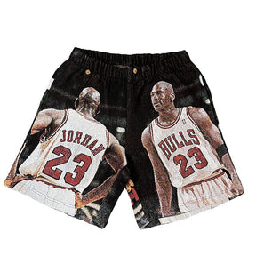 RDMCLOTHINGART tapestry hoodie BLACK MJ SHORTS