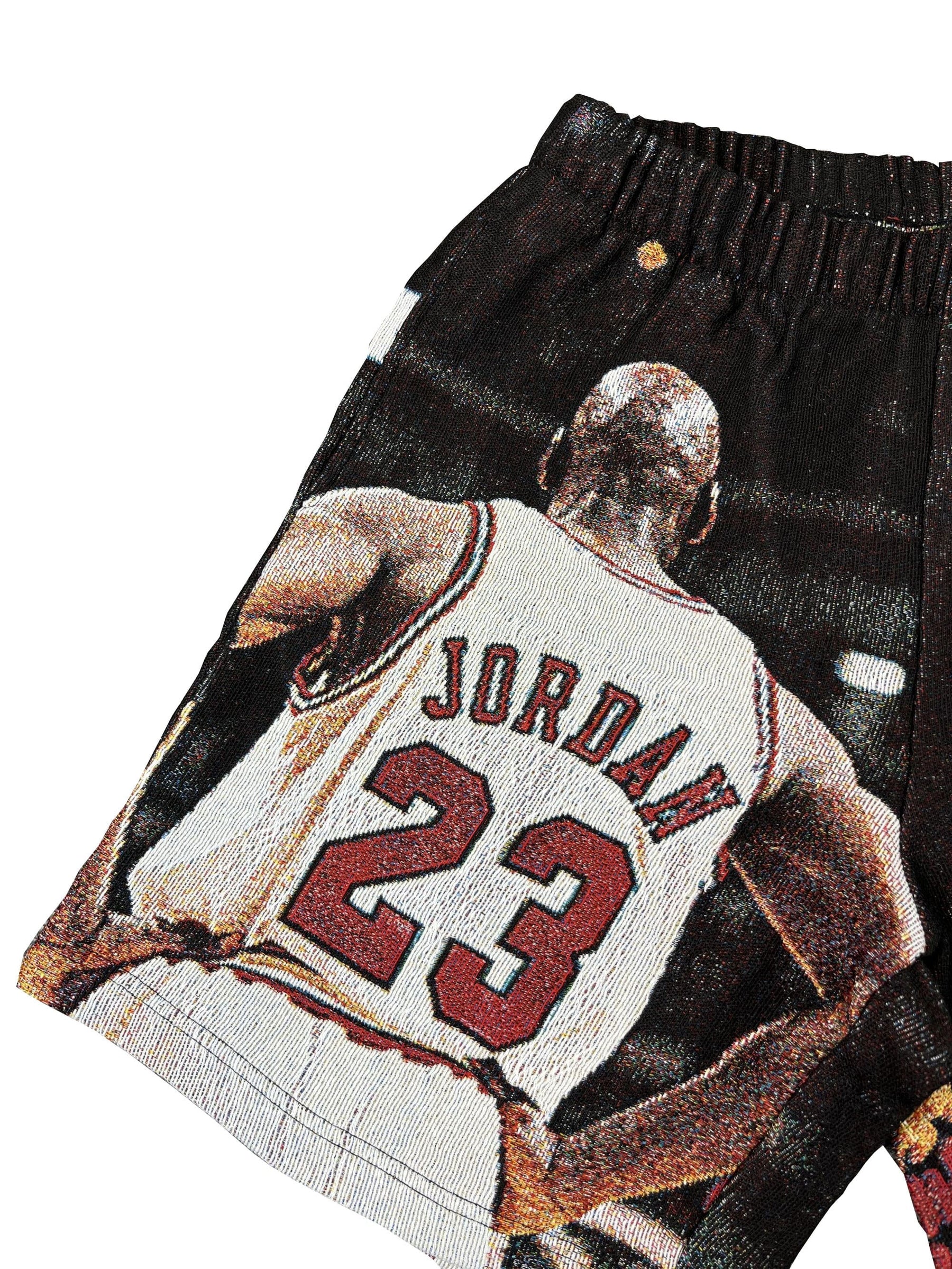 RDMCLOTHINGART tapestry hoodie BLACK MJ SHORTS