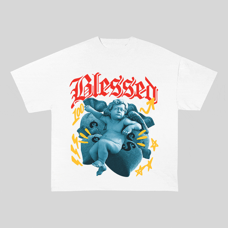 RDMCLOTHINGART tapestry hoodie BLESSED HEAVY WEIGHT COTTON TEE-9033