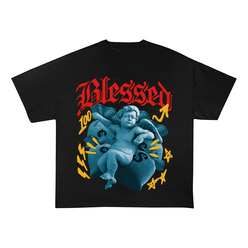 RDMCLOTHINGART tapestry hoodie BLESSED HEAVY WEIGHT COTTON TEE-9033