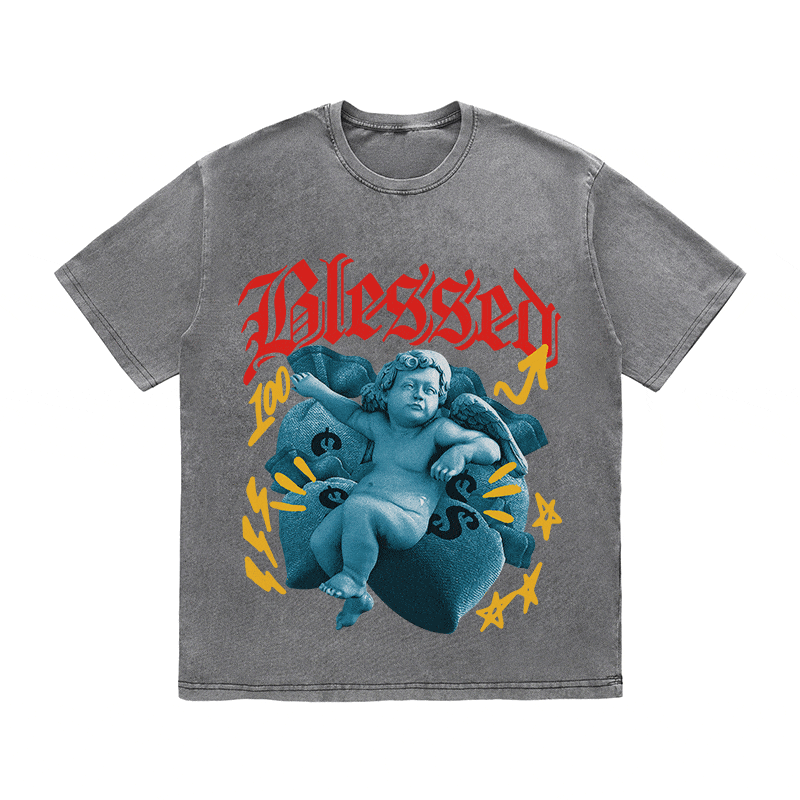 RDMCLOTHINGART tapestry hoodie BLESSED HEAVY WEIGHT COTTON TEE-9033