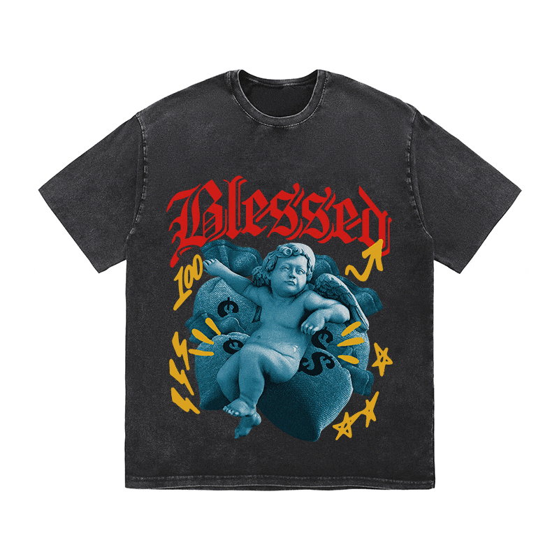 RDMCLOTHINGART tapestry hoodie BLESSED HEAVY WEIGHT COTTON TEE-9033