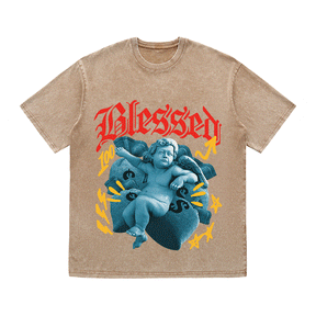 RDMCLOTHINGART tapestry hoodie BLESSED HEAVY WEIGHT COTTON TEE-9033