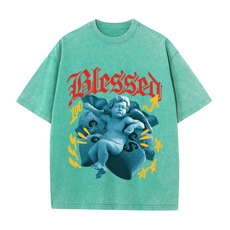 RDMCLOTHINGART tapestry hoodie BLESSED HEAVY WEIGHT COTTON TEE-9033