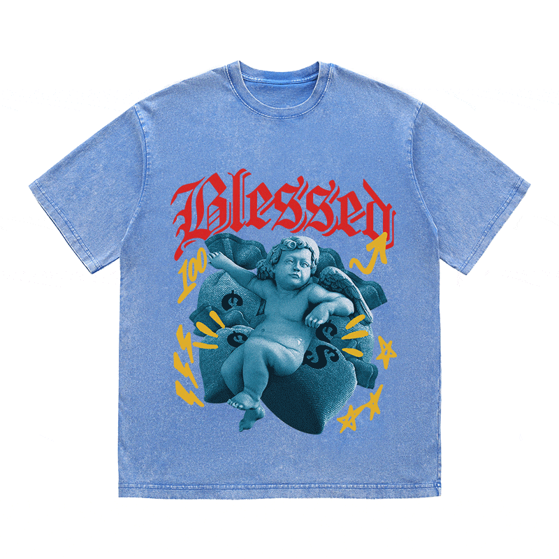 RDMCLOTHINGART tapestry hoodie BLESSED HEAVY WEIGHT COTTON TEE-9033