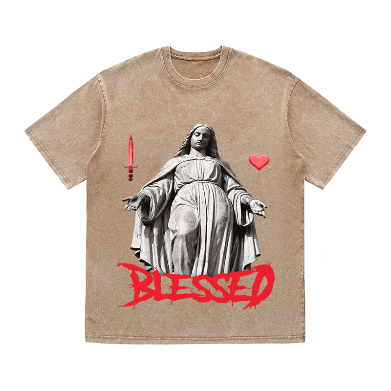 RDMCLOTHINGART tapestry hoodie BLESSED HEAVY WEIGHT COTTON TEE-9034