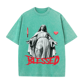 RDMCLOTHINGART tapestry hoodie BLESSED HEAVY WEIGHT COTTON TEE-9034