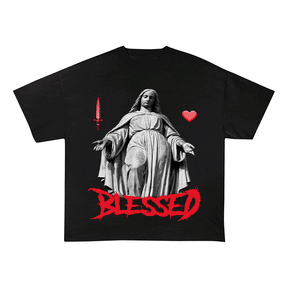 RDMCLOTHINGART tapestry hoodie BLESSED HEAVY WEIGHT COTTON TEE-9034