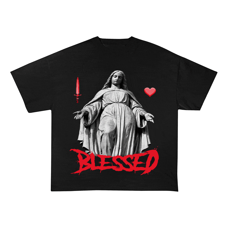 RDMCLOTHINGART tapestry hoodie BLESSED HEAVY WEIGHT COTTON TEE-9034