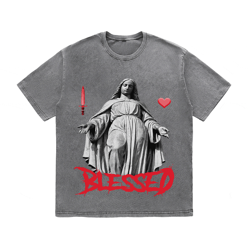 RDMCLOTHINGART tapestry hoodie BLESSED HEAVY WEIGHT COTTON TEE-9034