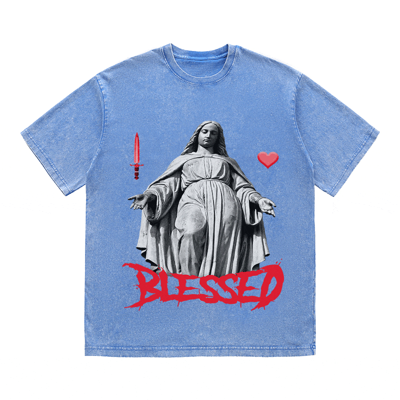 RDMCLOTHINGART tapestry hoodie BLESSED HEAVY WEIGHT COTTON TEE-9034