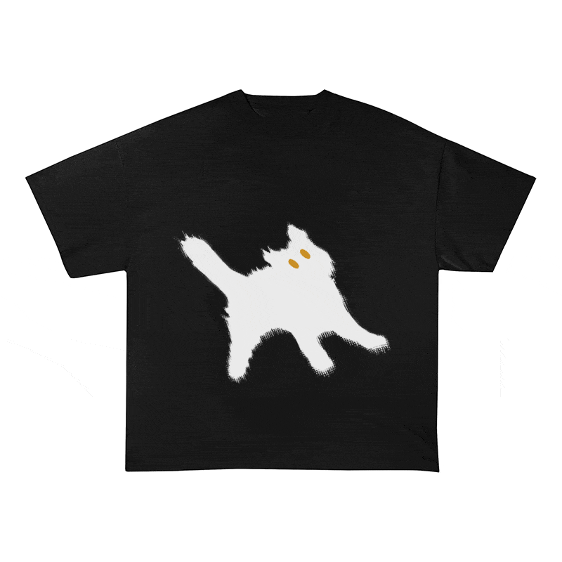 RDMCLOTHINGART tapestry hoodie CAT HEAVY WEIGHT COTTON TEE-9304