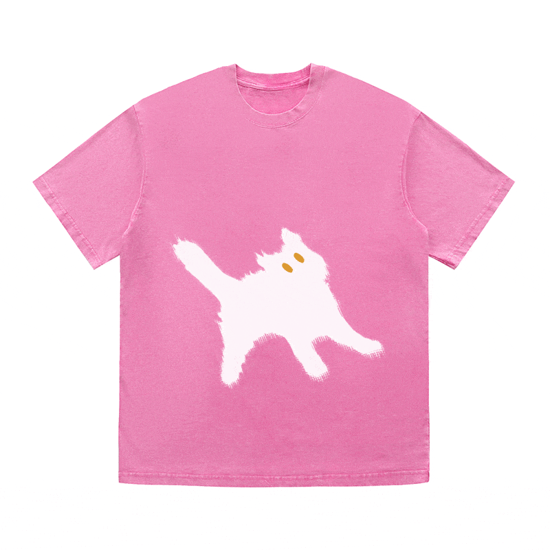 RDMCLOTHINGART tapestry hoodie CAT HEAVY WEIGHT COTTON TEE-9304