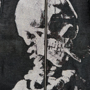 RDMCLOTHINGART tapestry hoodie CIGARETTE SKULL TAPESTRY JACKET