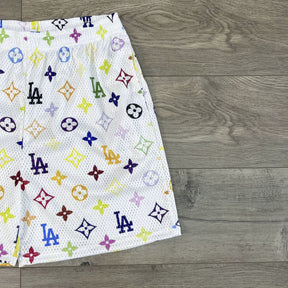RDMCLOTHINGART tapestry hoodie COLORFUL LA MESH SHORTS-8677