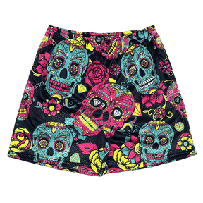 RDMCLOTHINGART tapestry hoodie COLORFUL SKULL MESH SHORTS-8694