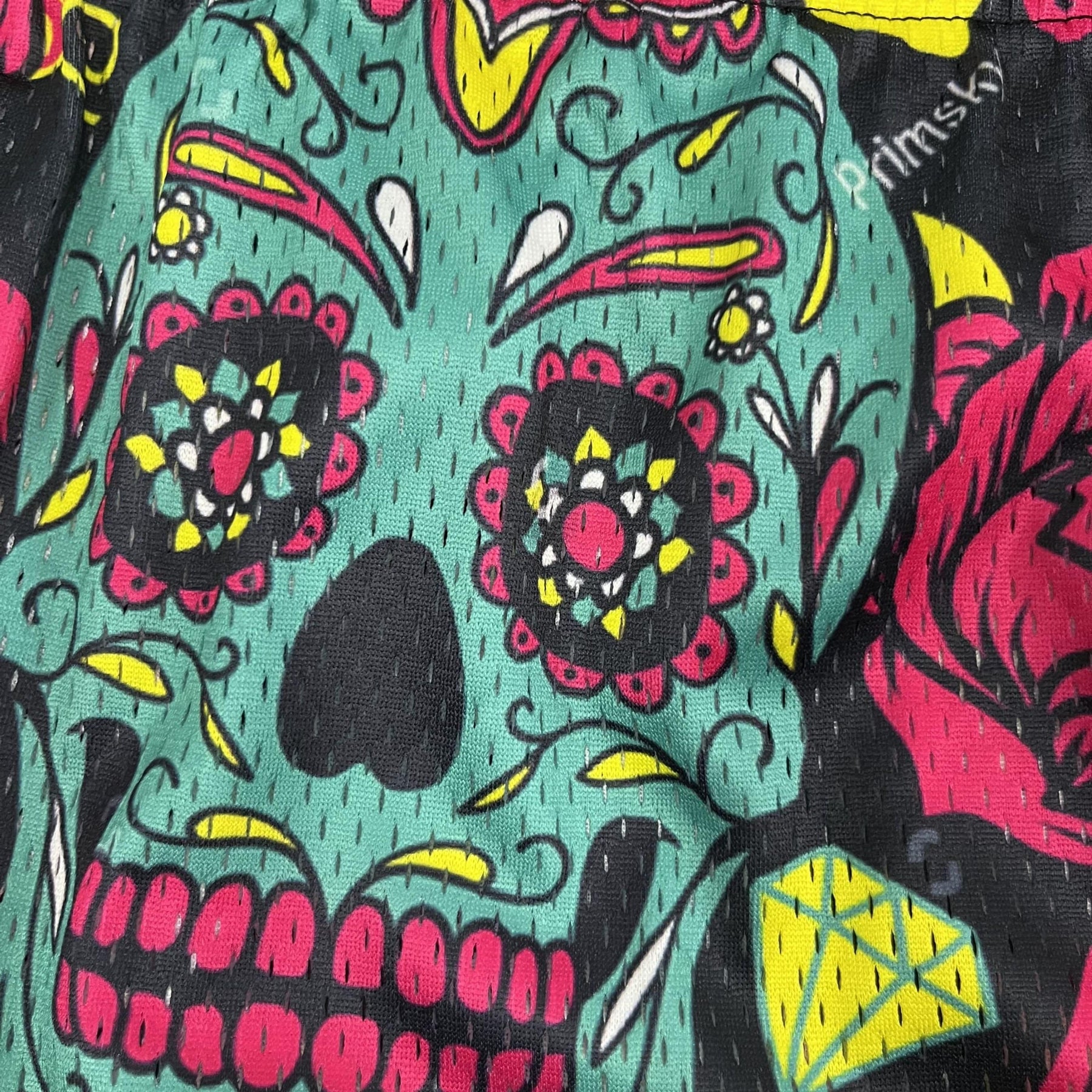RDMCLOTHINGART tapestry hoodie COLORFUL SKULL MESH SHORTS-8694