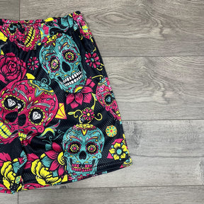 RDMCLOTHINGART tapestry hoodie COLORFUL SKULL MESH SHORTS-8694