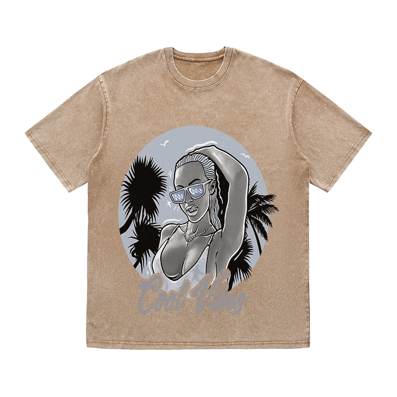 RDMCLOTHINGART tapestry hoodie COOL VIBES HEAVY WEIGHT COTTON TEE-9035