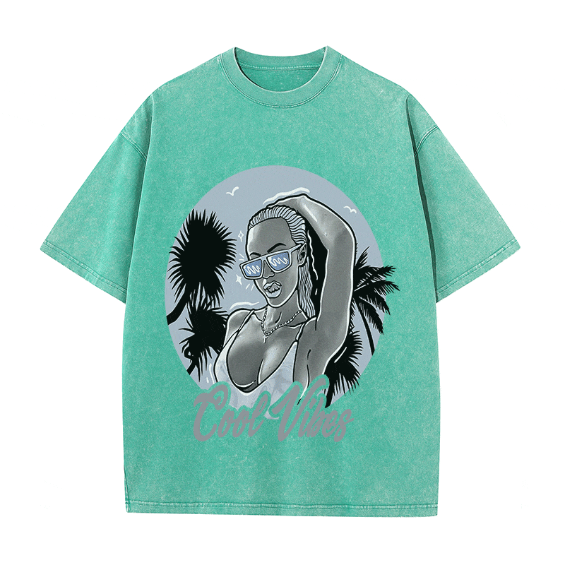 RDMCLOTHINGART tapestry hoodie COOL VIBES HEAVY WEIGHT COTTON TEE-9035