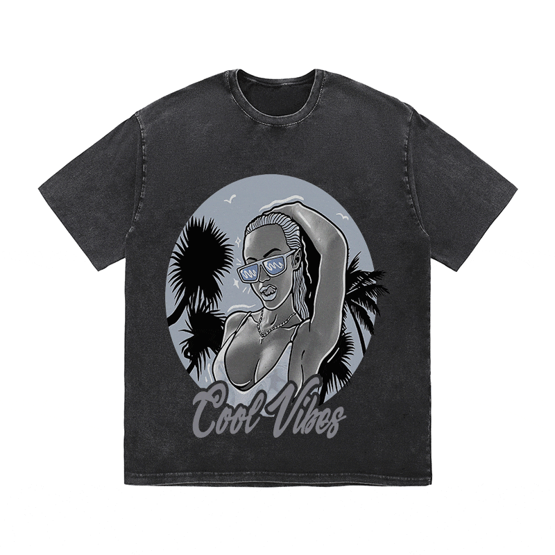 RDMCLOTHINGART tapestry hoodie COOL VIBES HEAVY WEIGHT COTTON TEE-9035