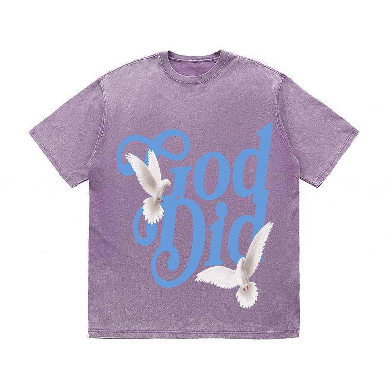RDMCLOTHINGART tapestry hoodie GOD DID HEAVY WEIGHT COTTON TEE-9039