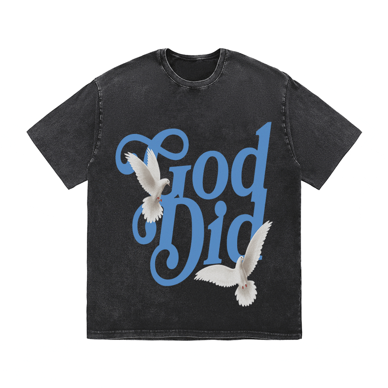 RDMCLOTHINGART tapestry hoodie GOD DID HEAVY WEIGHT COTTON TEE-9039
