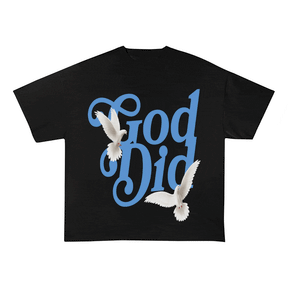 RDMCLOTHINGART tapestry hoodie GOD DID HEAVY WEIGHT COTTON TEE-9039