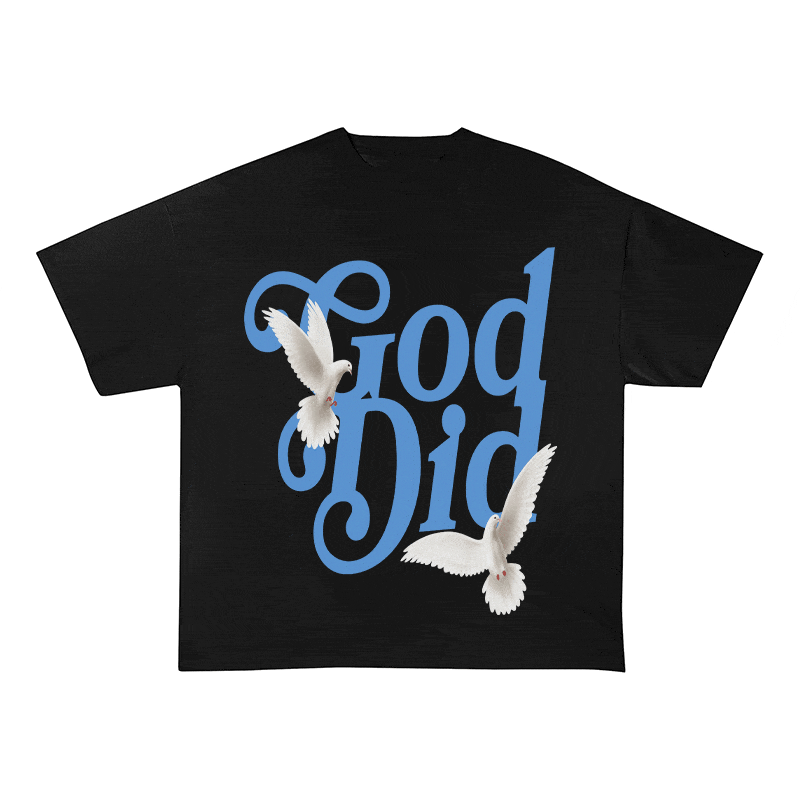 RDMCLOTHINGART tapestry hoodie GOD DID HEAVY WEIGHT COTTON TEE-9039