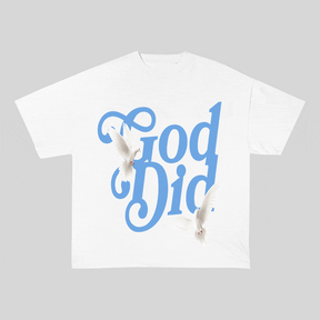 RDMCLOTHINGART tapestry hoodie GOD DID HEAVY WEIGHT COTTON TEE-9039